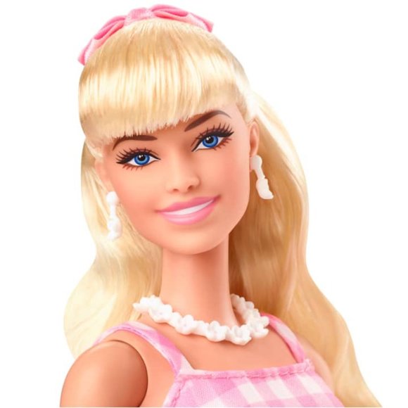 Barbie The Movie Collectible Doll Margot Robbie as Barbie Pink Gingham Dress NIB - Picture 5 of 6